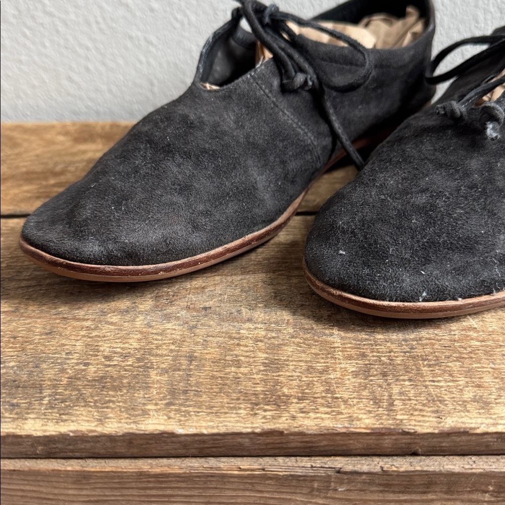 Jeffrey Campbell 'Prieto' Open Oxford Suede Grey Brown Low Heeled Flats sz 9 - Picture 4 of 8